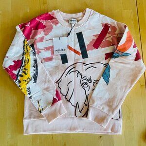 Kenzo Kids Logo All-Over Printed Sweatshirt - NWT - Girl's 14A